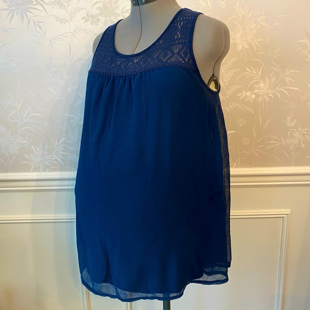 Crocheted Chiffon Tank Top